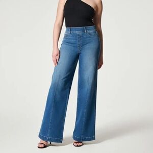 Spanx Women’s XL Tall Wide Legged High Rise Front Seam Jeans